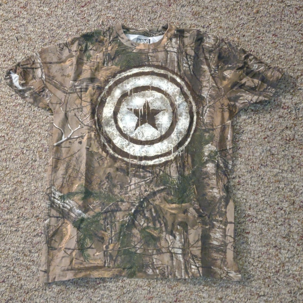 Camouflage captain america t shirt